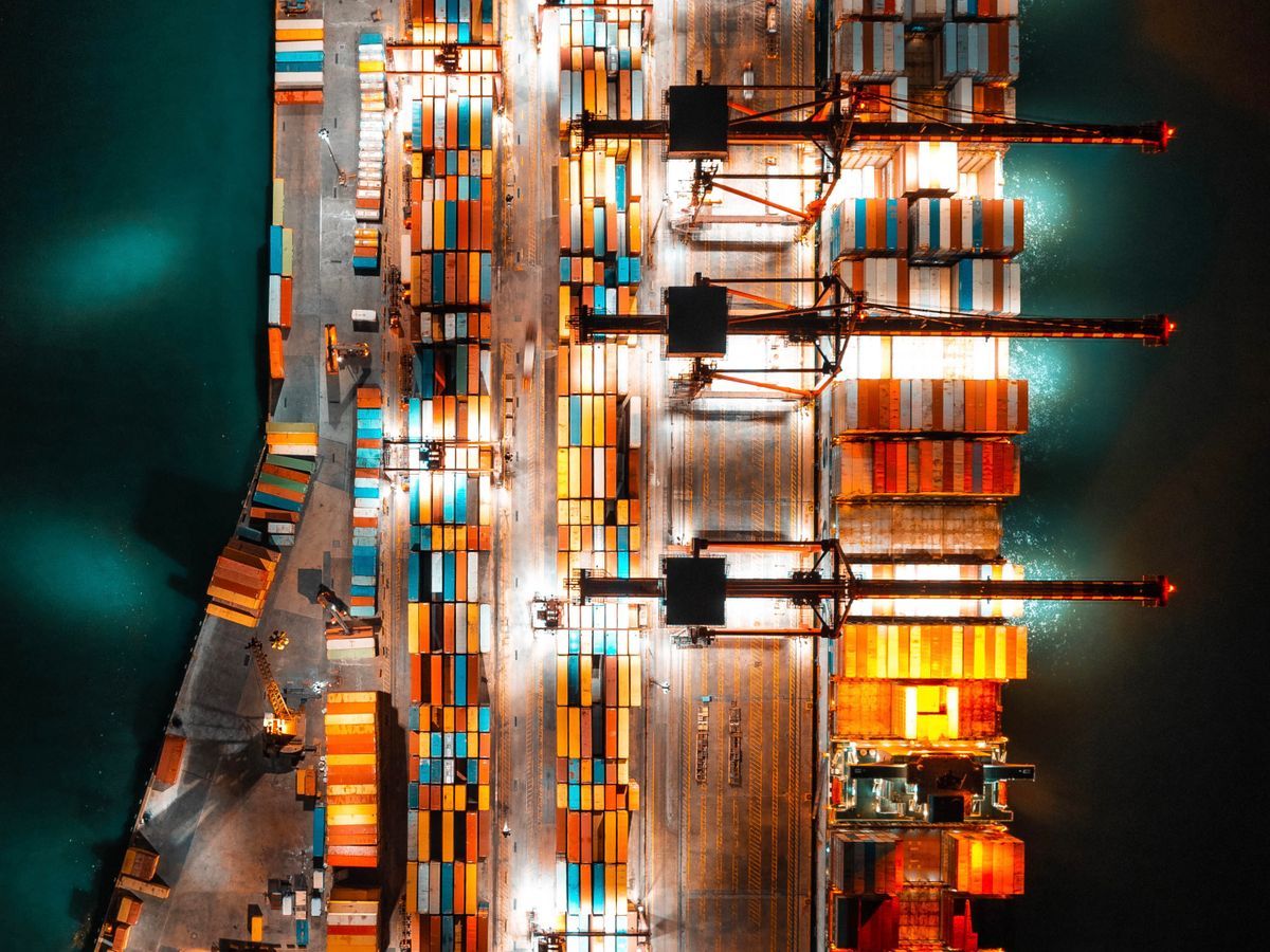 Global commodity trade — container port